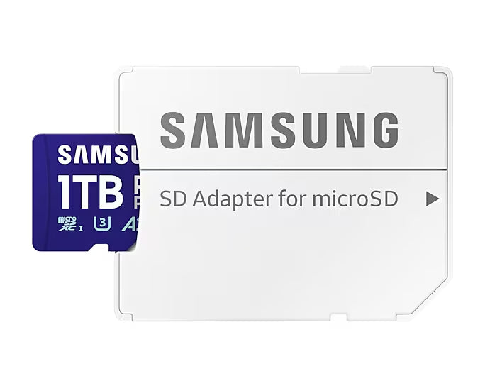 Samsung 1TB micro SD Card PRO Plus with Adapter, UHS-I, Read 180MB/s - Write 130MB/s