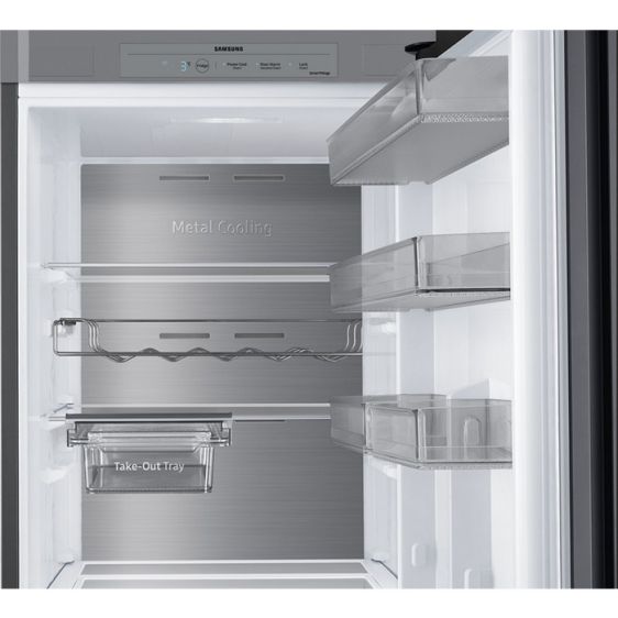 Refrigerator SAMSUNG RR39C76C322/EF, 387 l, SmartThings Energy, All-around Cooling, Clean Glass Black