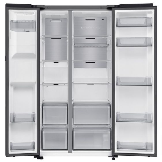 Refrigerator with freezer SAMSUNG Side-by-Side RS80F66KBFEO, 634 l, Auto Open Door, 178.4 cm
