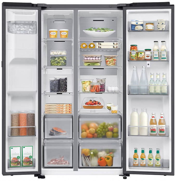 Refrigerator with freezer SAMSUNG Side-by-Side RS90F66BEFEO, 614 l, Auto Open Door, 178.4 cm