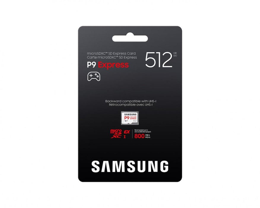 Memory card Samsung microSDXC, 512GB P9 Express, 800 MB/s, UHS-I 90 MB/s U3, V30, A1