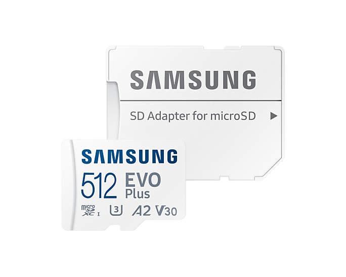 Memory card Samsung EVO Plus, microSDXC, UHS-I, 512GB, Adapter