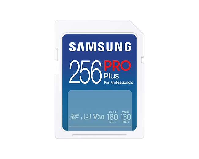 Memory card Samsung PRO Plus, SD Card, 256GB, White