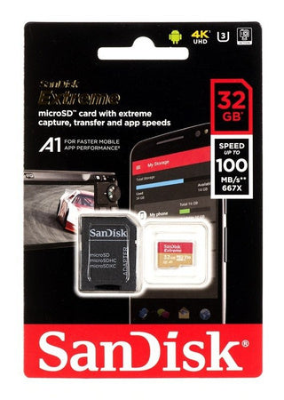 Memory card SanDisk Extreme microSDHC 32GB 100/60 MB/s V30 A1 U3 4K (SDSQXAF-032G-GN6MA)