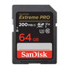 Memory card SANDISK EXTREME PRO SDXC 64GB 200/90 MB/s UHS-I U3 (SDSDXXU-064G-GN4IN)