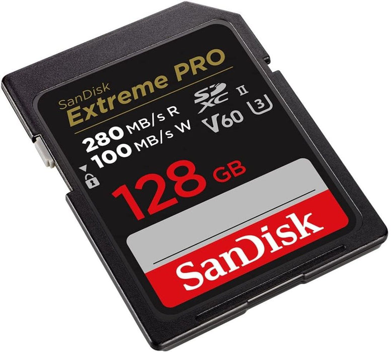 SanDisk Memory Card Extreme Pro SDXC 128GB 280MB/s & 100Mb/s Class 10 UHS-II