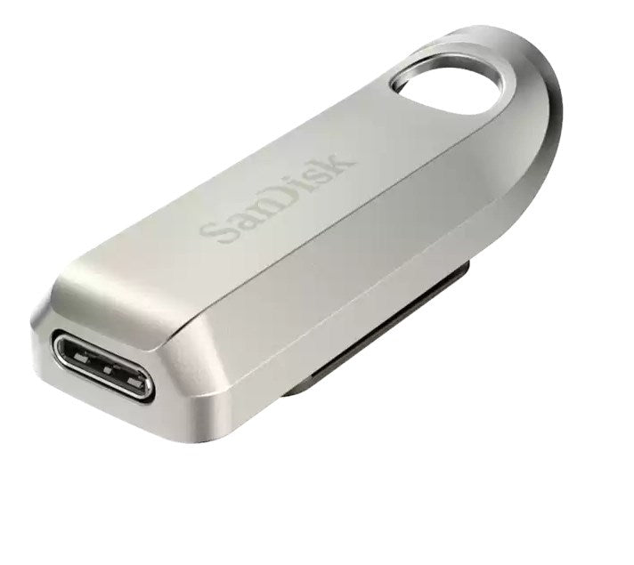 SanDisk Ultra Luxe USB memory stick, 128GB, USB 3.2 Gen 1, USB-C, Silver