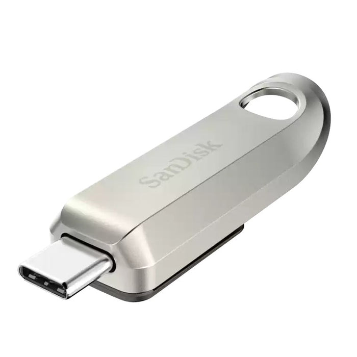 SanDisk Ultra Luxe USB memory stick, 128GB, USB 3.2 Gen 1, USB-C, Silver
