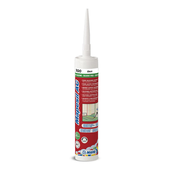 SANITARY SILICONE MAPEI MAPESIL AC 100 - Силикони и акрили<<<Лепила за плочки фуги силикони и