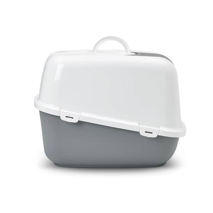 SAVIC Nestor Jumbo White-Grey – covered cat litter box – 66.5x48.5x46.5 cm – 1 pc.