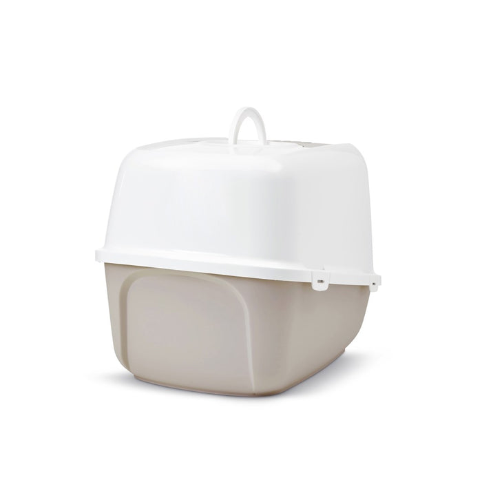 SAVIC Nestor Jumbo White - Coffee - covered cat litter box - 66.5x48.5x46.5 cm - 1 pc.