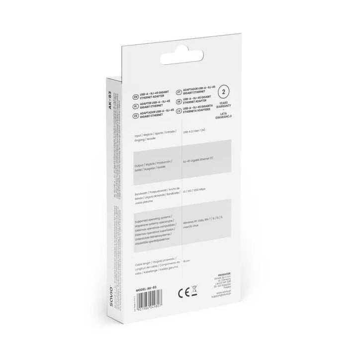 Savio AK-83 interface cards/adapter RJ-45 - AdaptersKBA-ADA<<<Cables and adaptersKBA<<<ActionPL