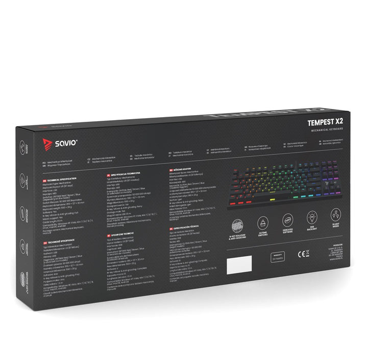Savio Tempest x2 RGB mechanical keyboard, Outemu BLUE