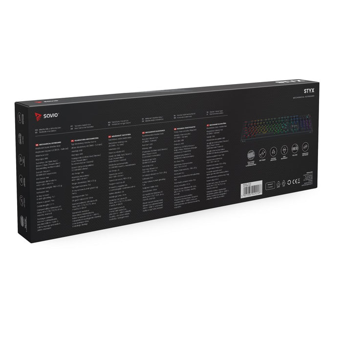 SAVIO STYX Mechanical Keyboard Outemu Red, Hot Swap, RGB