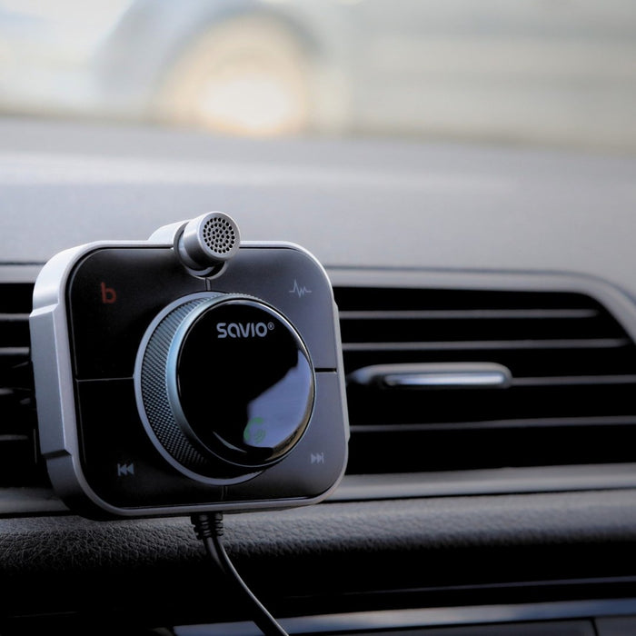 Savio TR-14 Transmiter FM z Bluetooth i ładowarką PD 87.6 - 107.9 MHz Bluetooth/USB Black