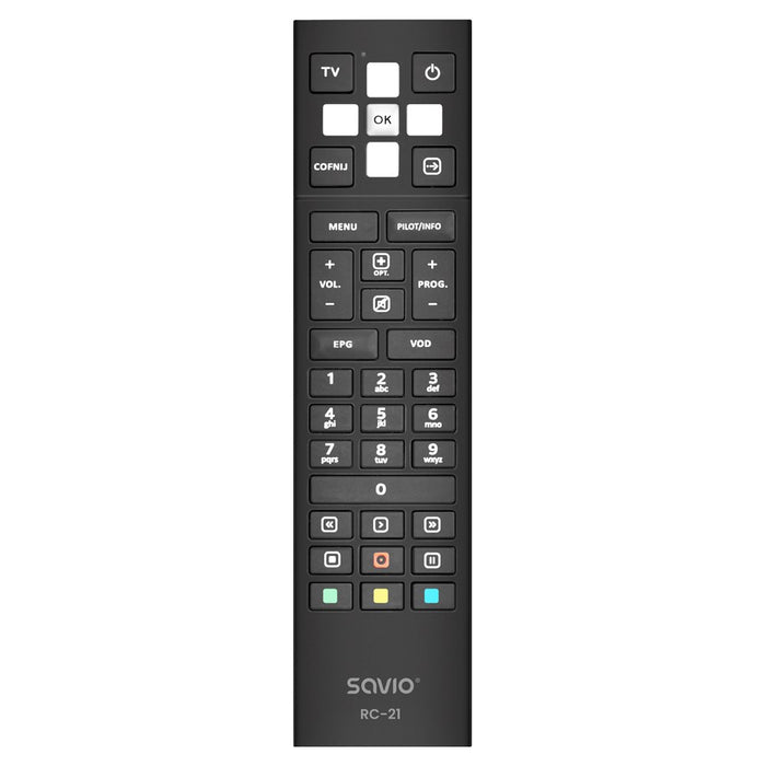 Savio RC-21 remote control IR Wireless TV set-top box Press buttons