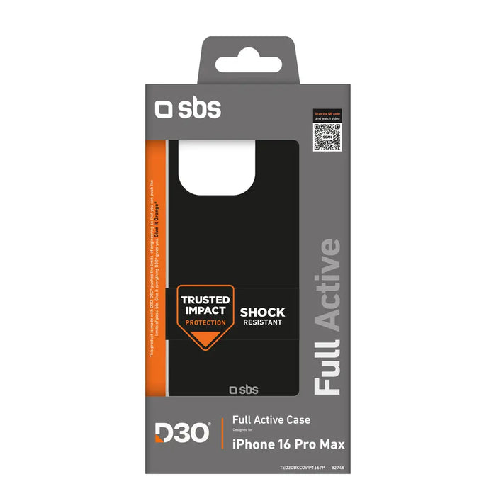 SBS Full Active D3O Case for iPhone 16 Pro Max - Black - Cell phone cases and covers<<<HurtelXML