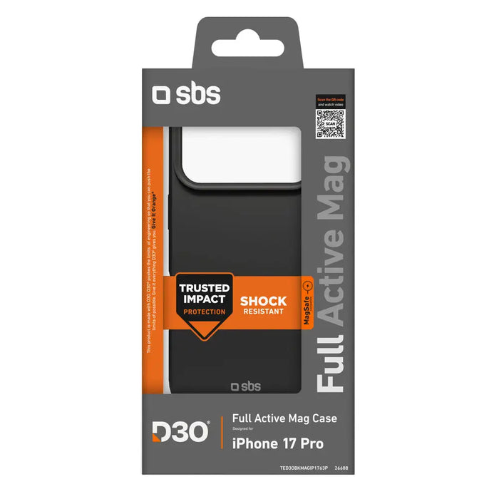 SBS Full Active Mag Case with D3O Technology for iPhone 17 Pro - Black - Cell phone cases and covers<<<HurtelXML