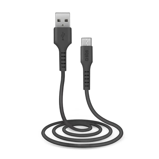 SBS LTHL200 USB-A - Micro-USB Cable 1m - Black - Cell phone cables<<<HurtelXML