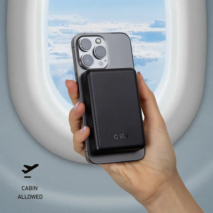 SBS TEBB5000MAG1CK Wireless Power Bank 5000 mAh USB-C MagSafe Compatible - Black - Powerbanks<<<HurtelXML