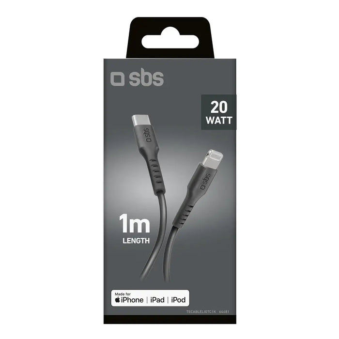 SBS TECABLELIGTC1K USB-C - Lightning cable 1m - black - Cell phone cables<<<HurtelXML