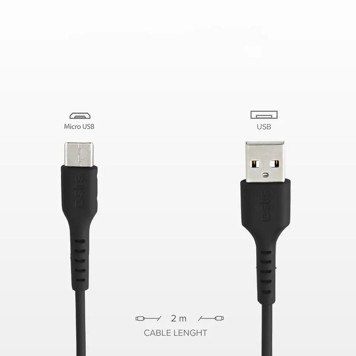 SBS TECABLEMICRO2K USB-A - Micro-USB Cable 2 m - Black - Cell phone cables<<<HurtelXML