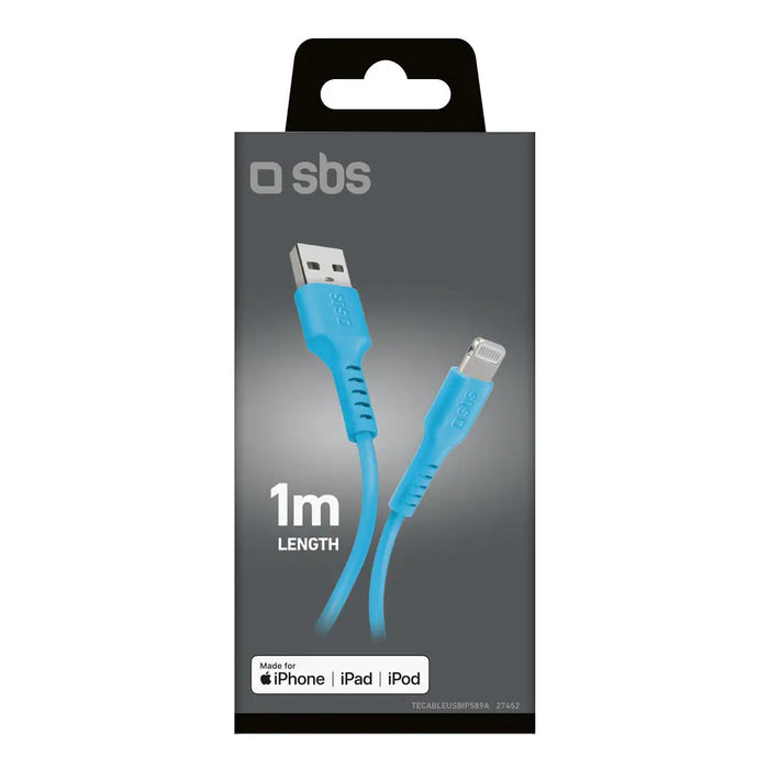 SBS TECABLEUSBIP589A USB-A - Lightning Cable - Blue - Cell phone cables<<<HurtelXML