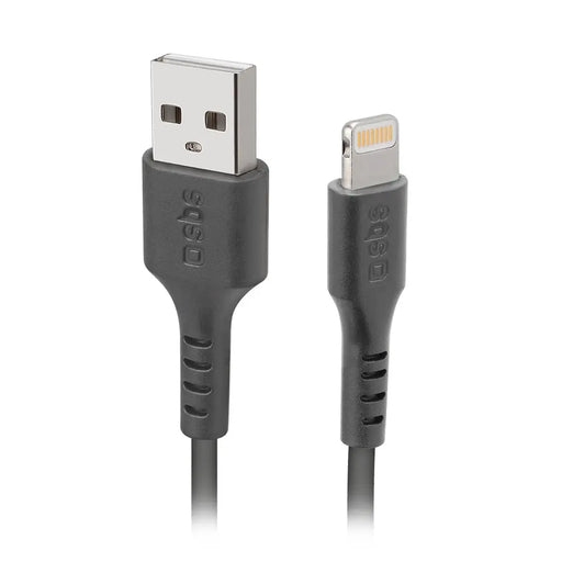 SBS TECABLEUSBIP589K USB-A - Lightning Cable 1m MFi Certified - Black - Cell phone cables<<<HurtelXML