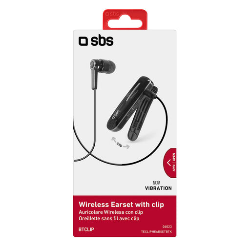 SBS TECLIPHEADSETBTK Wireless Earphone with Clip - Black - Headphones and speakers<<<HurtelXML&&&Аксесоари за
