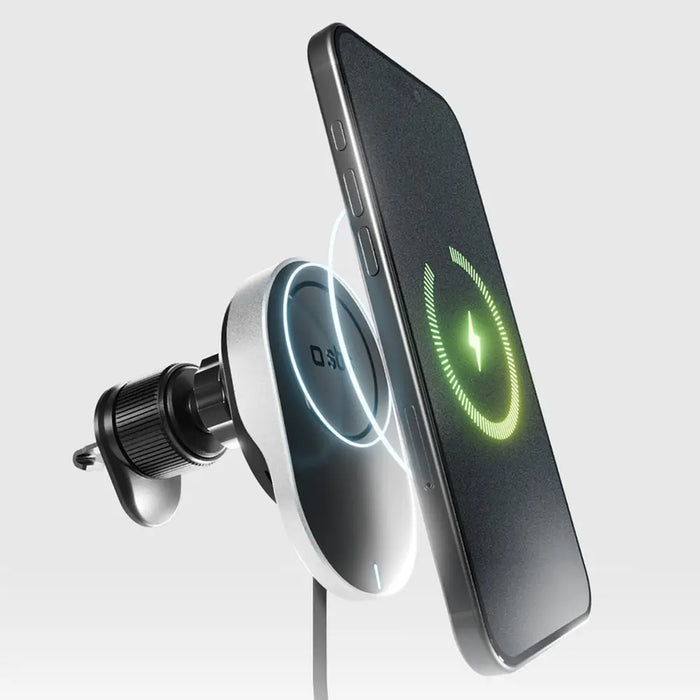 SBS TESUPP15WRETRACABL Wireless Charger Smartphone Holder with Retractable Cable Compatible with MagSafe - Black - Cell