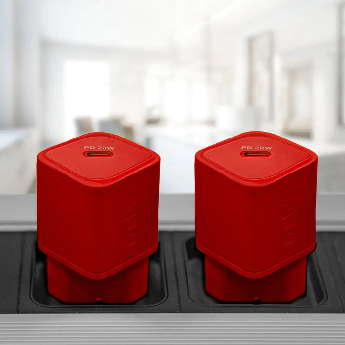 SBS TETRGAN1C20R 20W GaN Wall Charger with Power Delivery - Red - Cell phone USB charger<<<HurtelXML&&&Аксесоари за