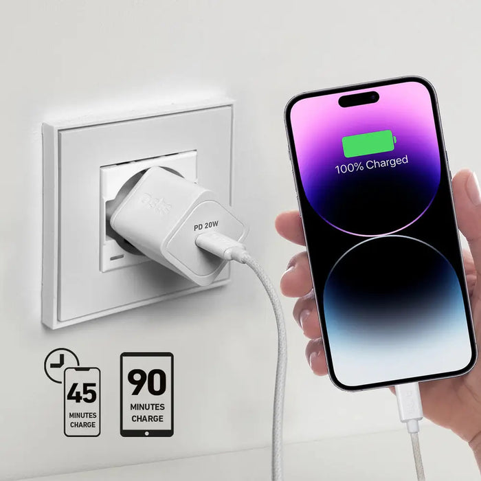 SBS TETRGAN1C20W 20W GaN Wall Charger with Power Delivery - White - Cell phone USB charger<<<HurtelXML&&&Аксесоари за