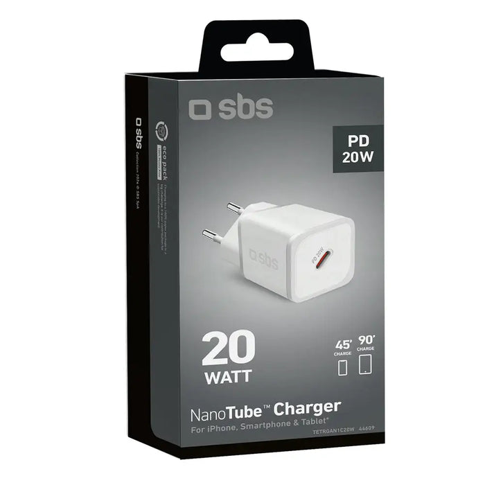 SBS TETRGAN1C20W 20W GaN Wall Charger with Power Delivery - White - Cell phone USB charger<<<HurtelXML&&&Аксесоари за