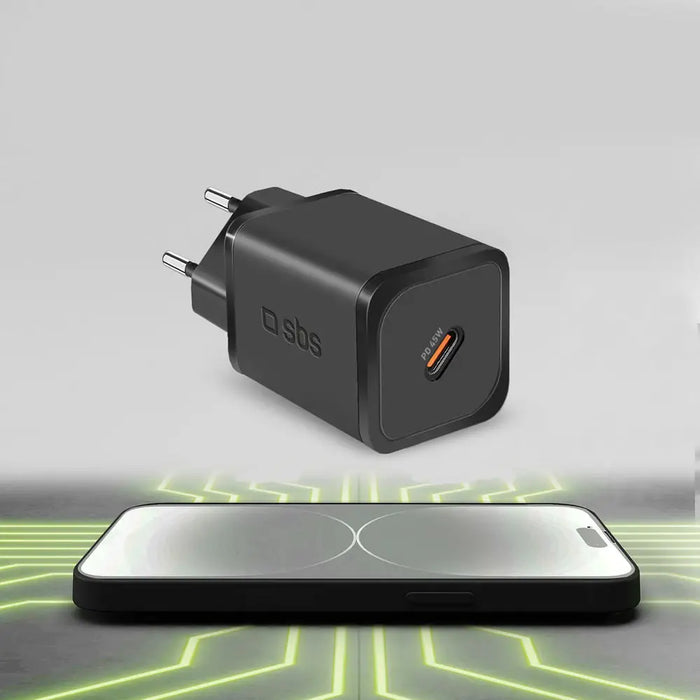 SBS TETRGAN1C45W 45W GaN USB-C Wall Charger with Power Delivery - Black - Cell phone USB charger<<<HurtelXML