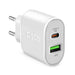 SBS TETRPD20W 20W USB-A USB-C Wall Charger with Power Delivery - White - Cell phone USB charger<<<HurtelXML