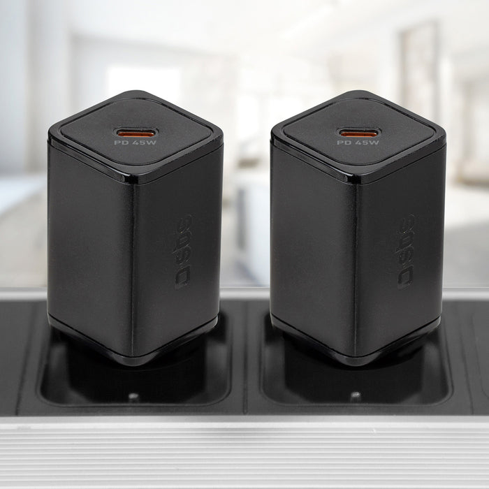 SBS TETRGAN1C45W 45W GaN USB-C Wall Charger with Power Delivery - Black