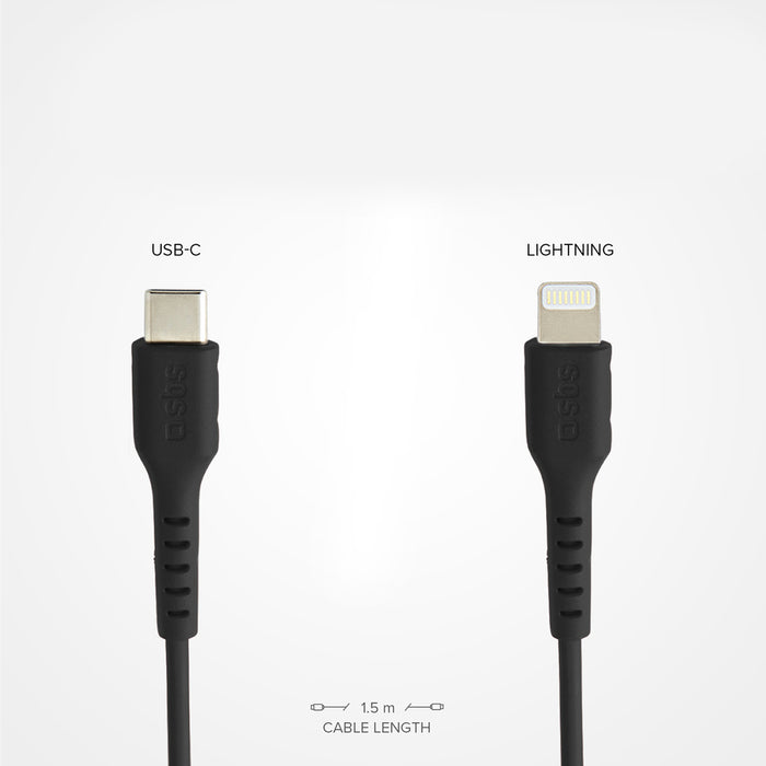 SBS TECABLELIGTC1K USB-C - Lightning cable 1m - black