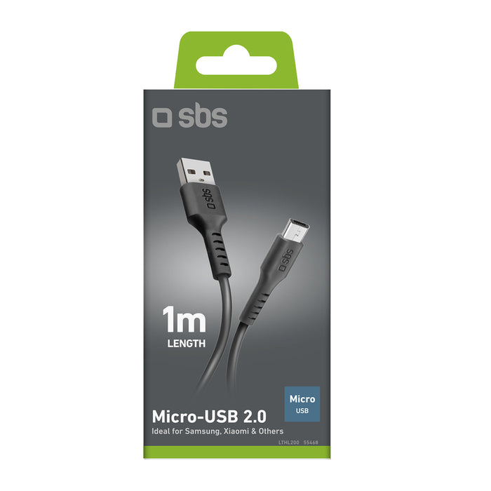 SBS LTHL200 USB-A - Micro-USB Cable 1m - Black