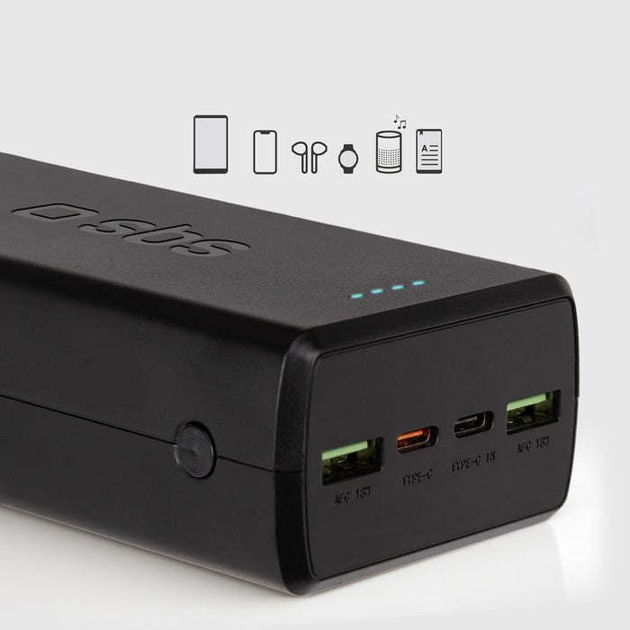Powerbank SBS TTBB30000PD20K 30000 mAh 2 x USB-C 2 x USB-A - black