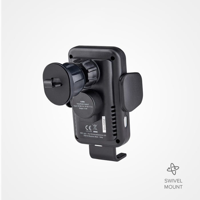 SBS TESUPWIR15WAUT smartphone holder with wireless charger for air vent - black