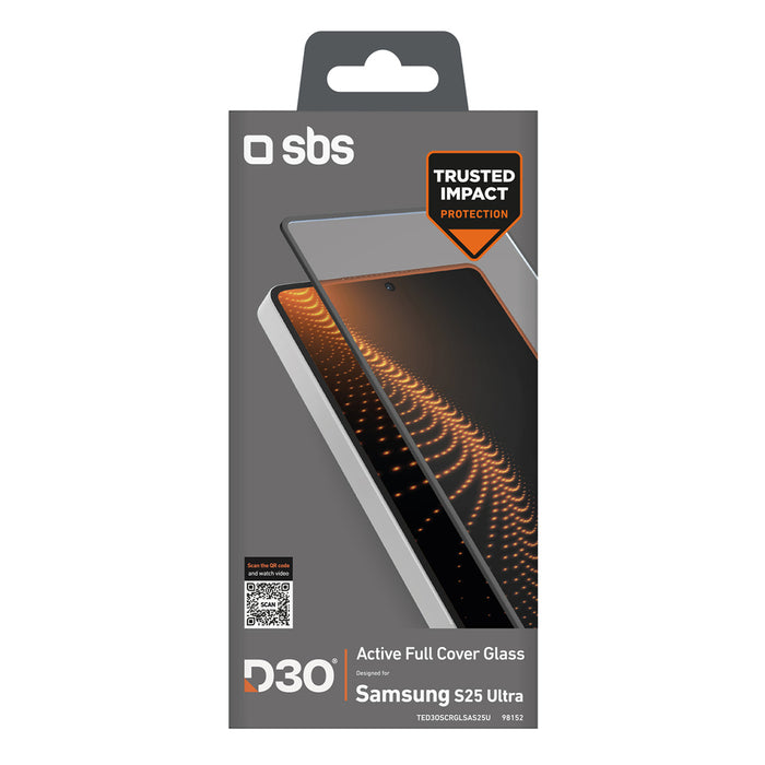 SBS Tempered Glass D3O with frame for Samsung Galaxy S25 Ultra