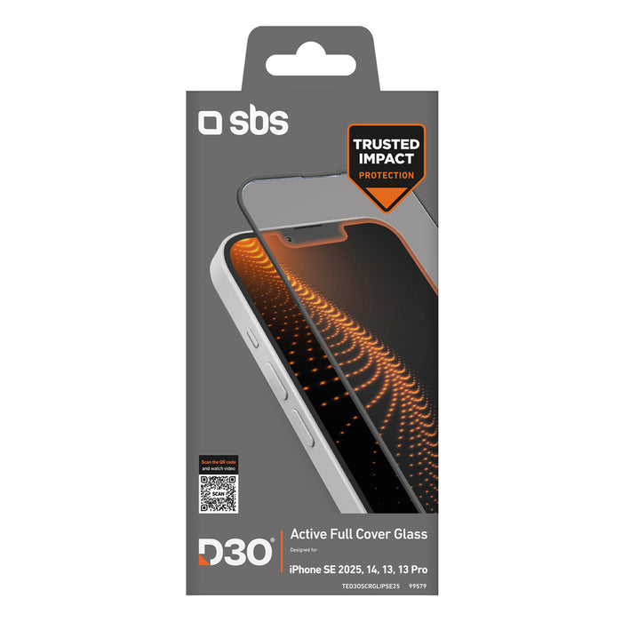 SBS Tempered Glass D3O with frame for iPhone 16e/17e