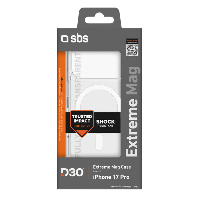 SBS Extreme Mag Case with D3O Technology for iPhone 17 Pro - Transparent