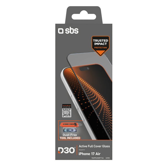 SBS protective glass with D3O technology set with applicator for iPhone 17 Air