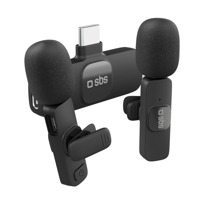 Kit 2 microphones with receiver for video and audio recording