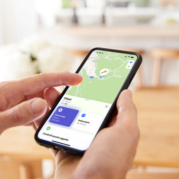 SBS Track My Circle Locator Compatible with Apple Find My - White