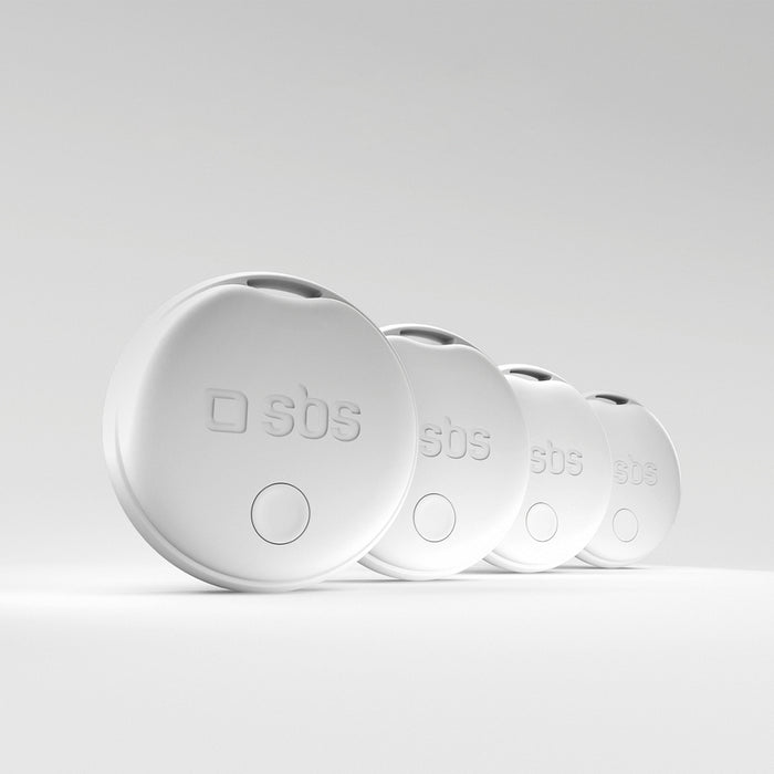 SBS Track My Circle locator compatible with Apple Find My set of 4 - white