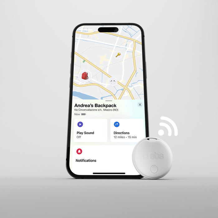 SBS Track My Circle locator compatible with Apple Find My set of 4 - white