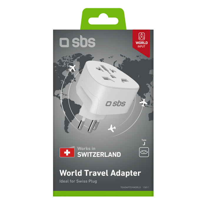 SBS CH Travel Adapter - Universal - White
