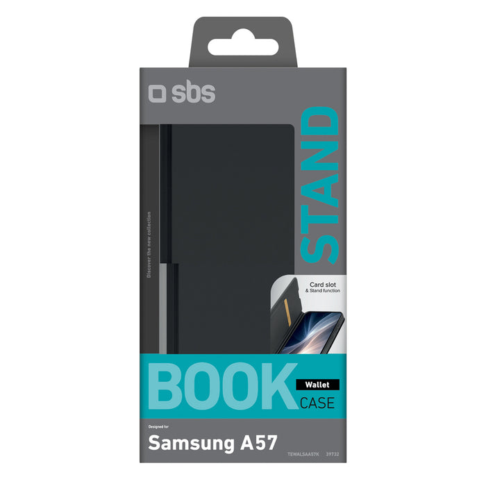 SBS Wallet Smooth Case for Samsung Galaxy A57 with Flip - Black
